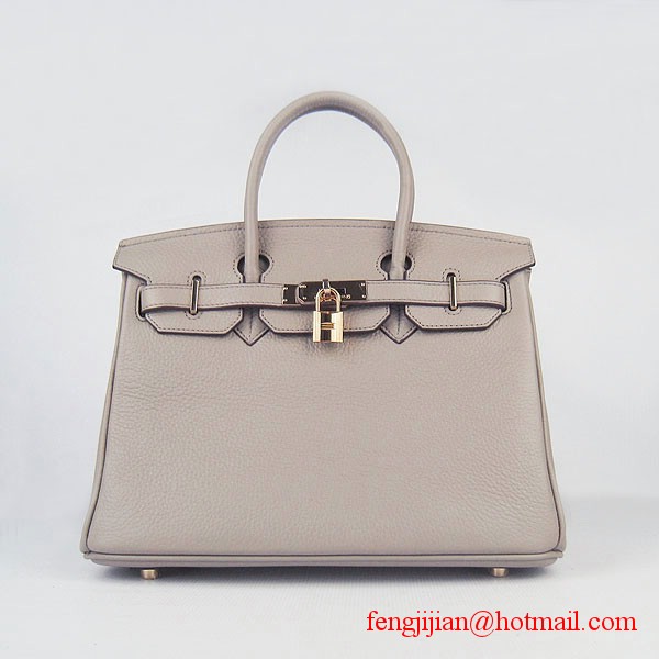 Hermes Birkin 30cm Togo Leather Bag Grey 6088